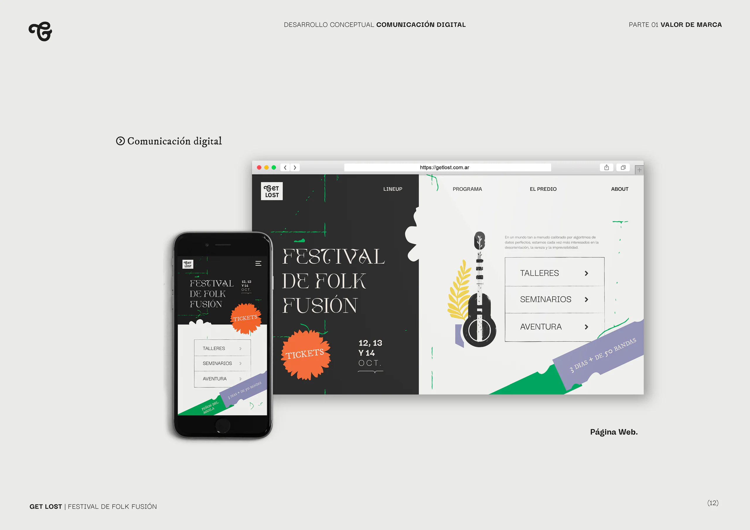 The festival website on a desktop browser and a phone.