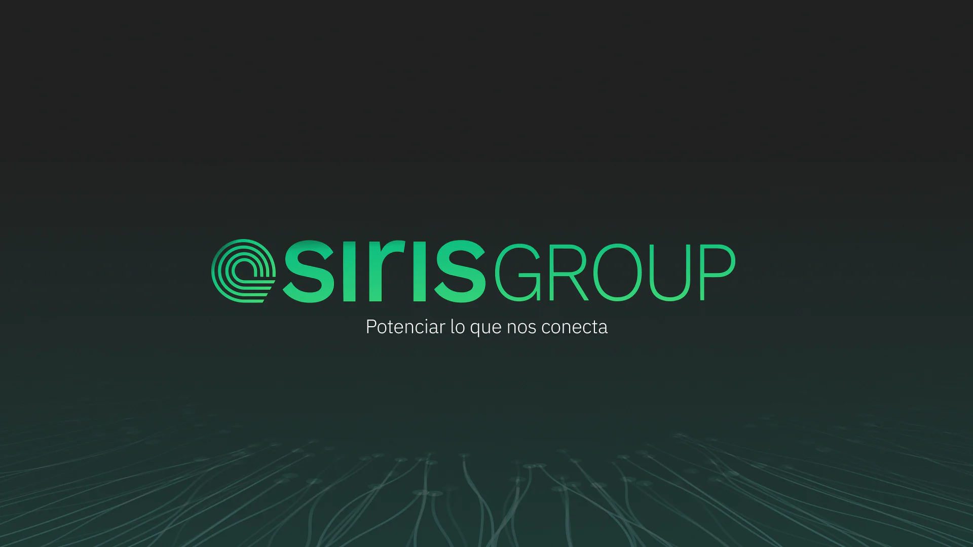The Osiris Group logo in green on a dark background, over thin lines like a network: “Potenciar lo que nos conecta”.